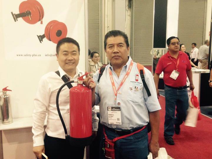 We have business discussion with customer for fire extinguisher at mexican fire exhibition